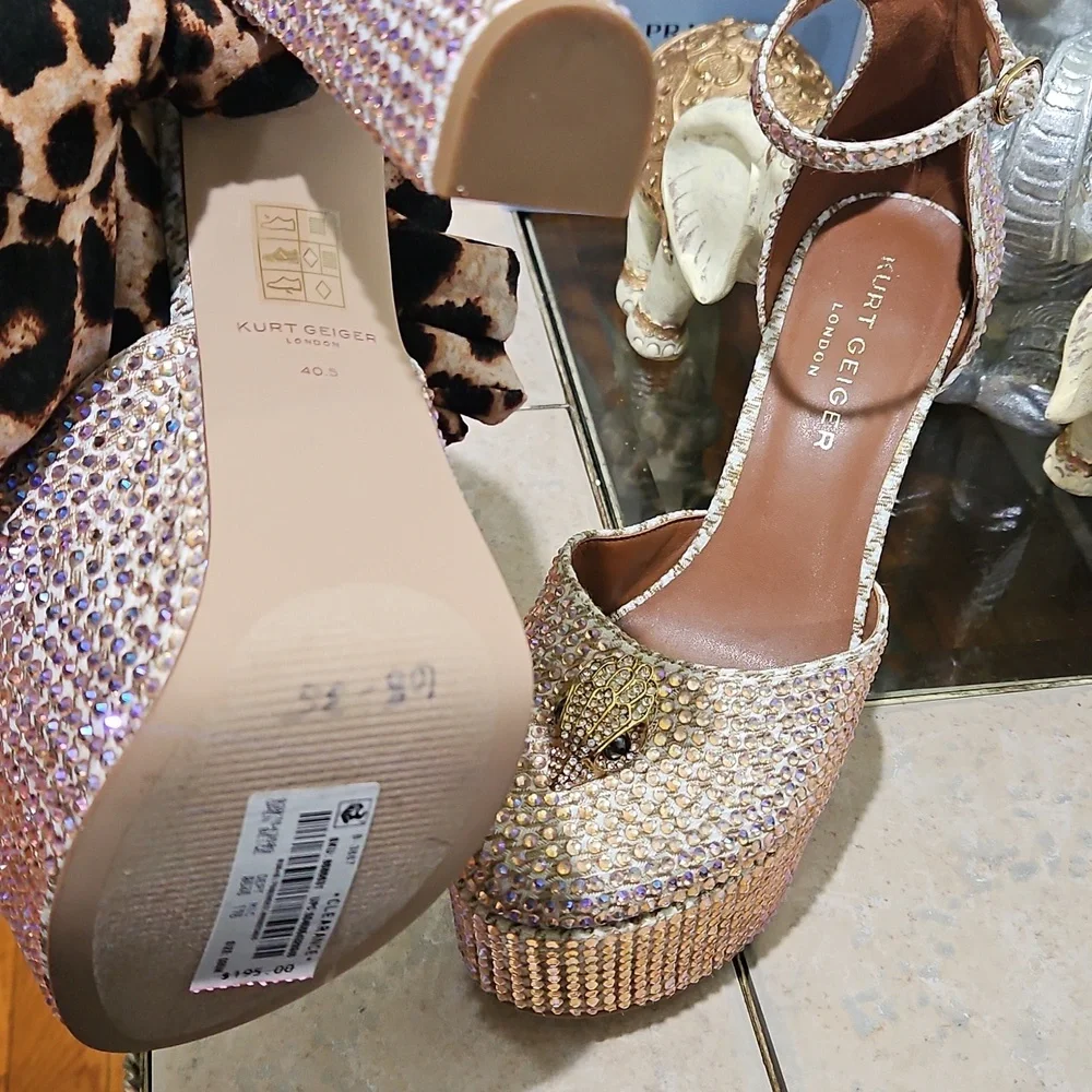 NWT! Kurt Geiger KENSINGTON PLATFORM Bling Heels - SOLD OUT! - Picture 6 of 13